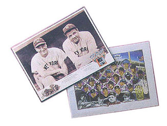 Dollhouse Miniature Baseball Players Posters 2 Assorted